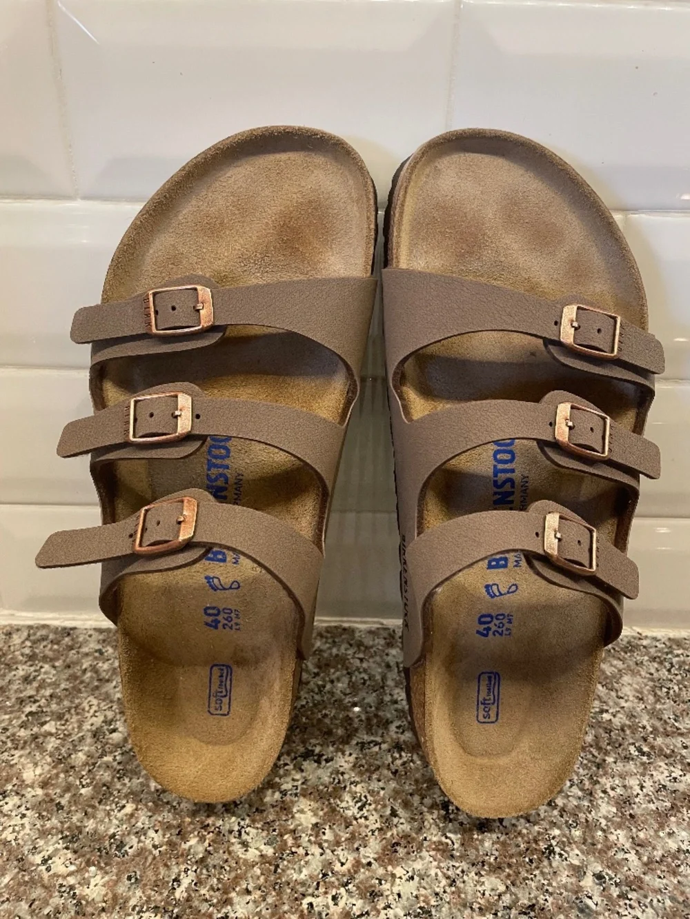 Women's Birkenstock Florida Birko-Flor Nubuck Soft Footbed Sandal SZ 40/9-9.5